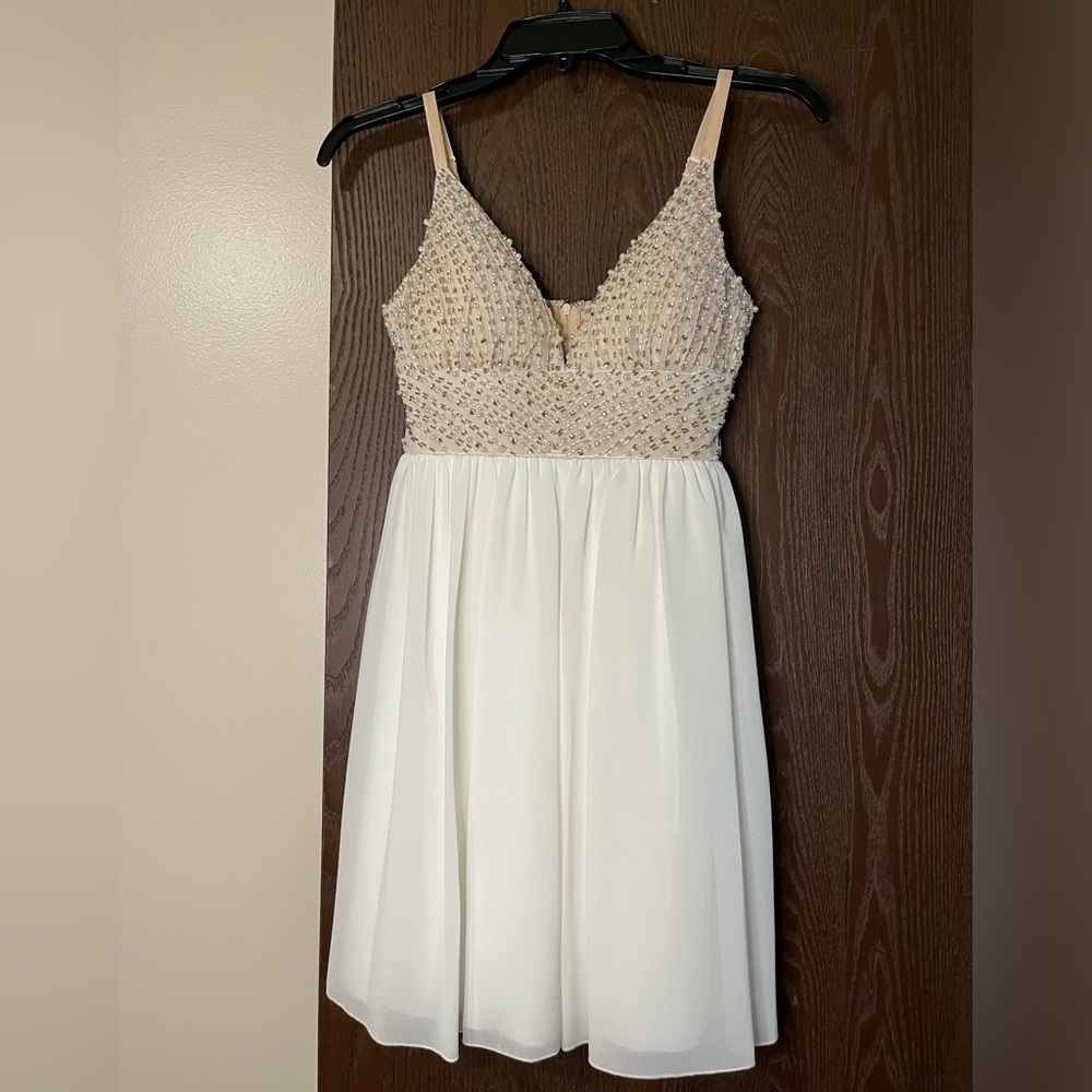 Speechless Brand Beige & Off Beaded Dress